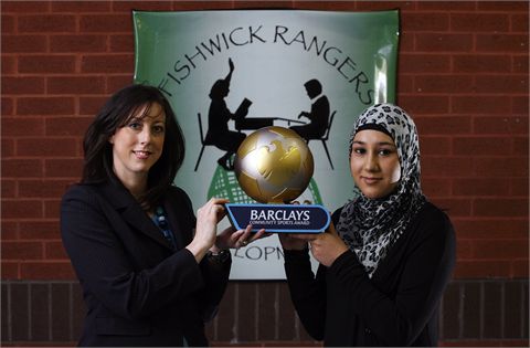 Rabiya Ahmed presented with the December Barclays Community Sports Award